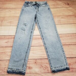 Wild Fable Jeans Womens 6 Blue High-Rise Straight Distressed Denim Vintage Style